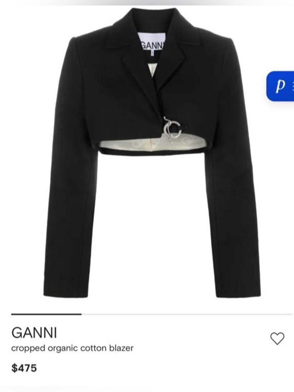GANNI cropped blazer